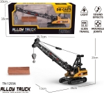 Метален Верижен Кран със Светлина, Звук и Въртене 36×16×10 см Мащаб 1:55